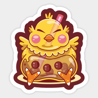 Fat Chocobo Bubble Tea Sticker